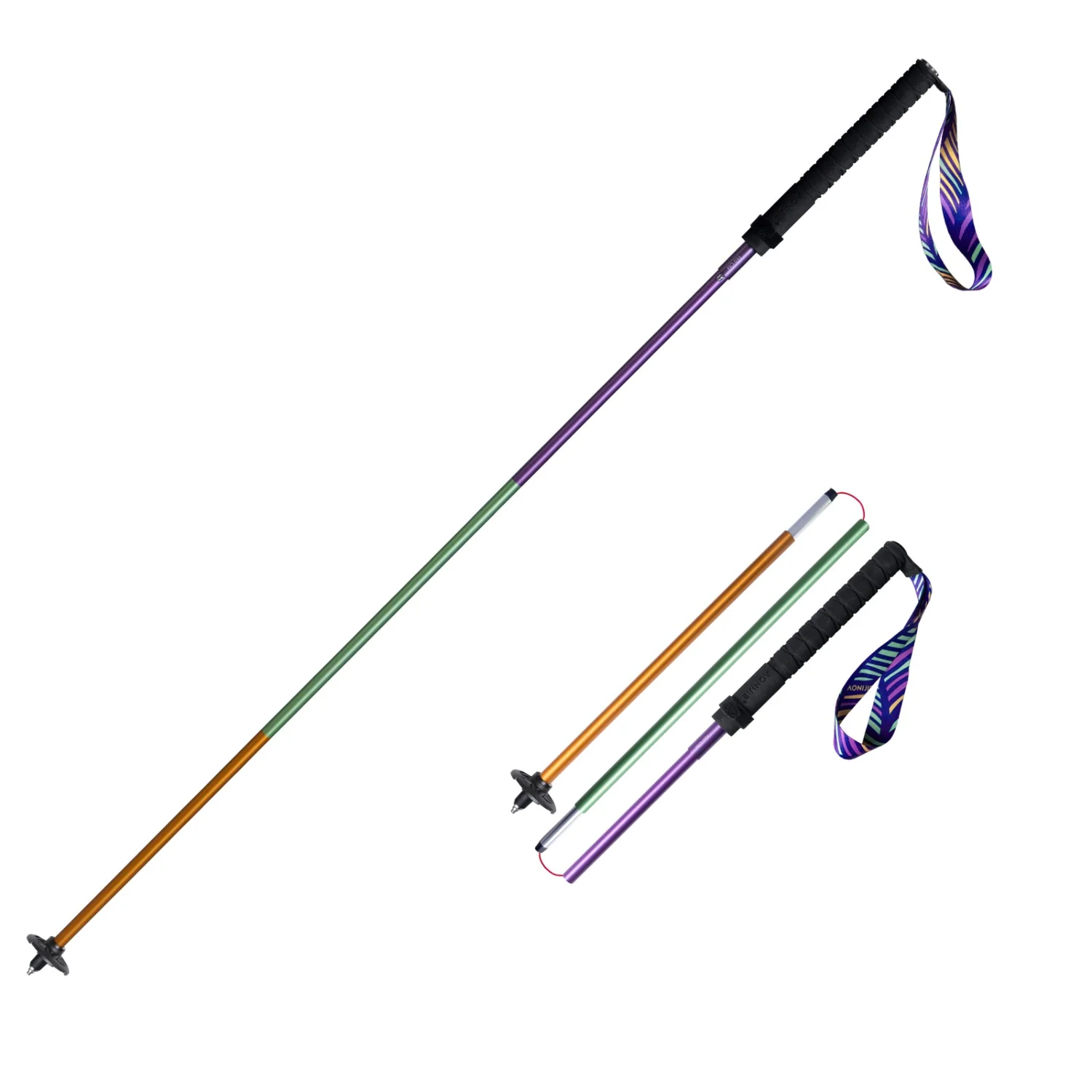 AONIJIE New Colors Aluminum Folding Trekking Poles -E4201